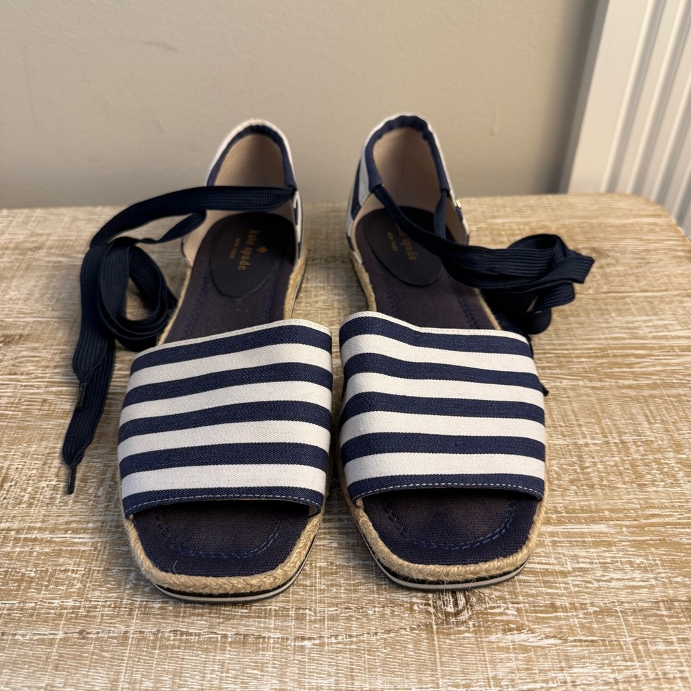 Kate Spade Blue and White Striped Espadrilles, 10M - Picture 13 of 13